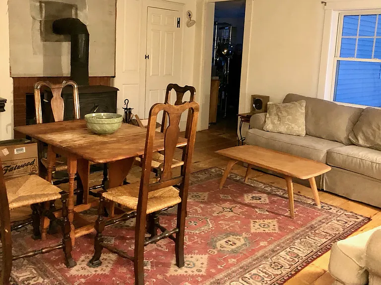 Living room and wood stove
