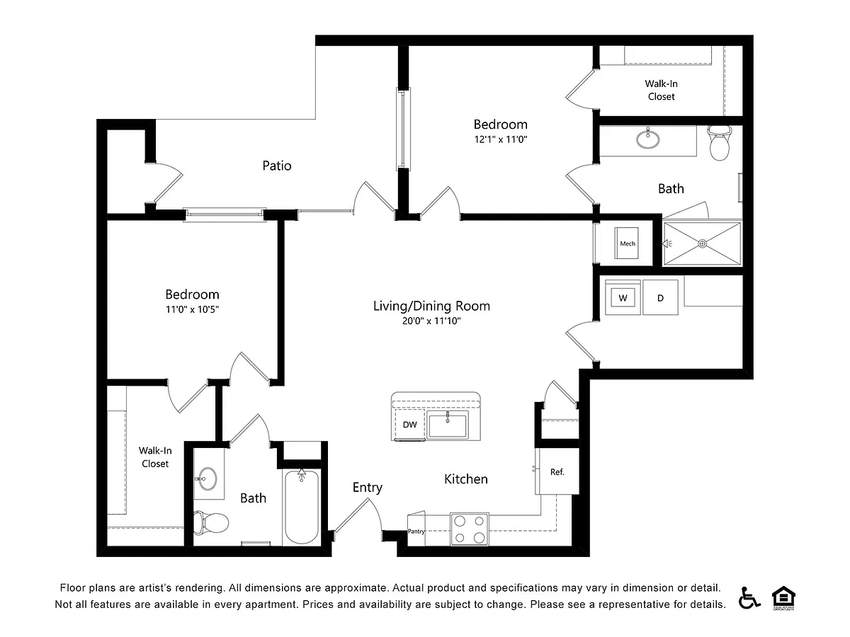 Floor plan 2x2C