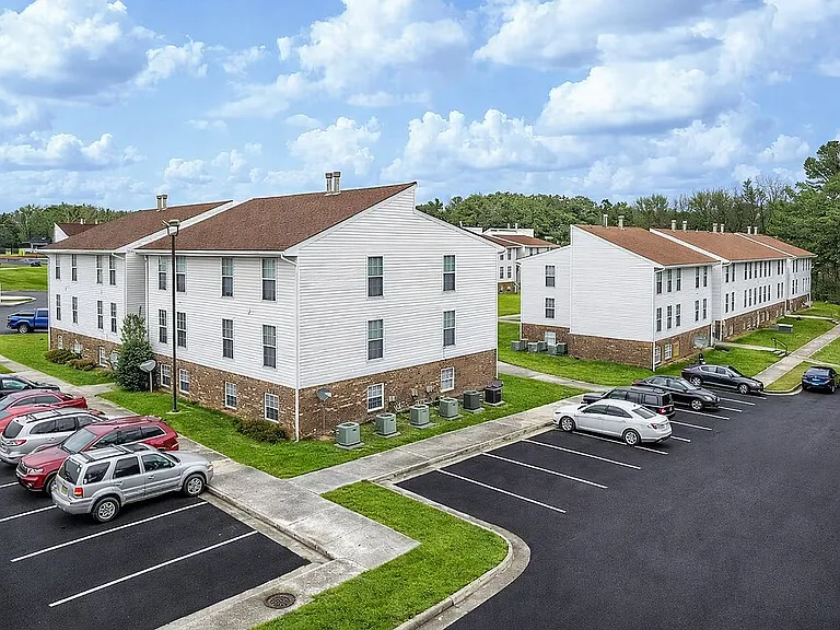Suburban apartment complex on a sunny day