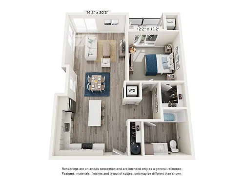 Floor plan One Bed - A4