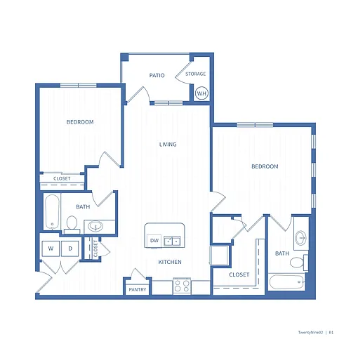 Floor plan 2X2 B1