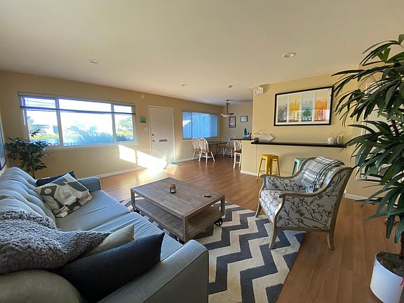 Views of Foster City canals and front garden patio