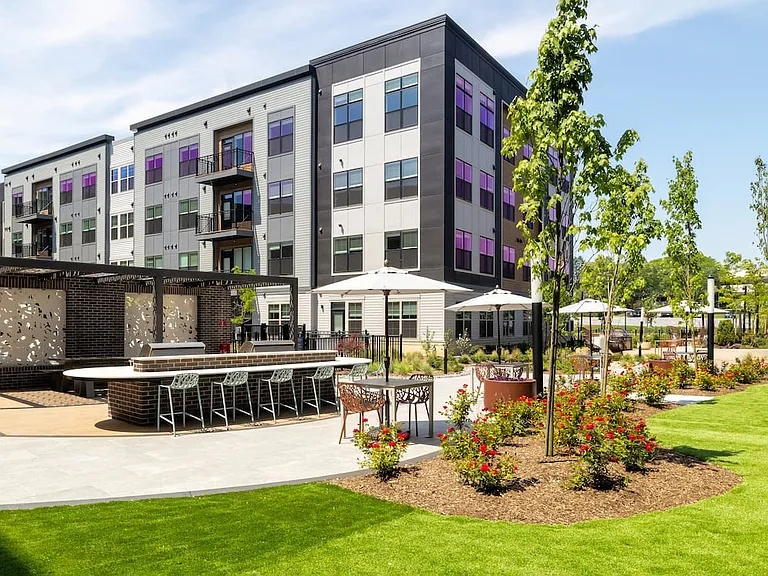 3 Campus courtyard with BBQ grills and picnic areas