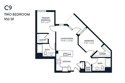 Floor plan Two Bedroom C9