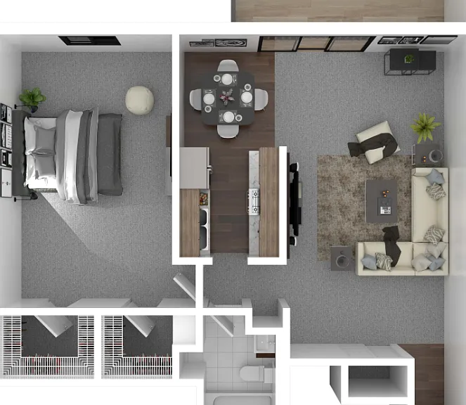 1 Bedroom A Floorplan Diagram