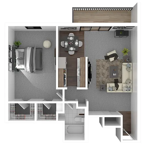 Floor plan 1 Bedroom A