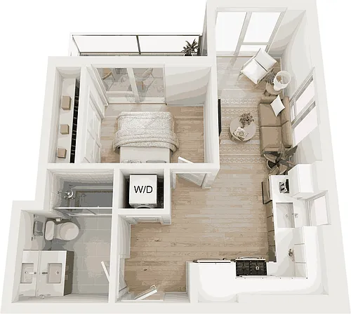 Floor plan 1 Bed/1 Bath-A3