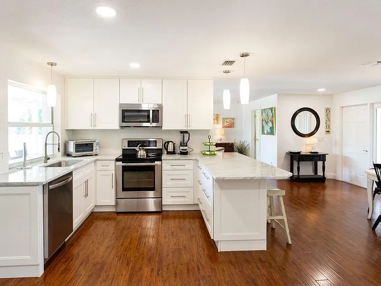 Kitchen and view of front door