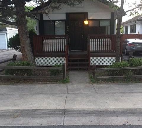 View of porch and street