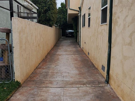 Driveway to covered garage