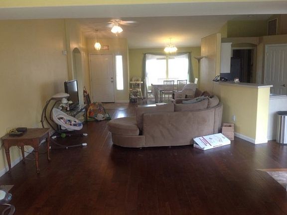 Living room looking from fire place