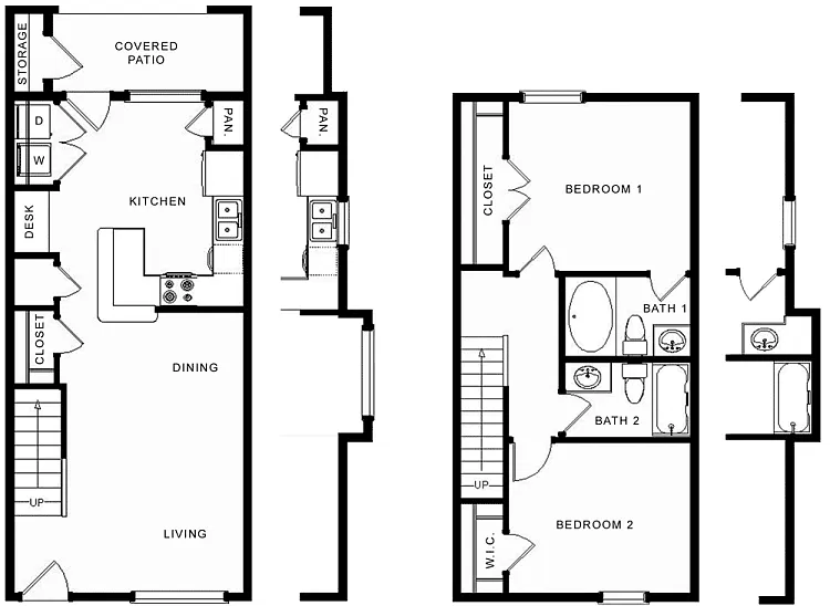 Floor plan B1 2x2 TH