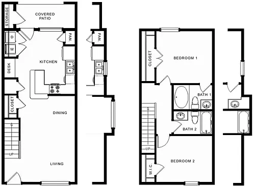 Floor plan B1 2x2 TH