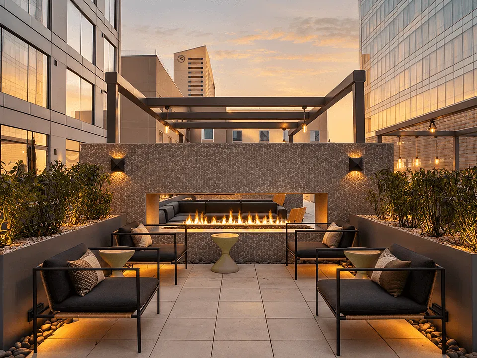 Unwind outdoors around the fire at Sora in Downtown Phoenix