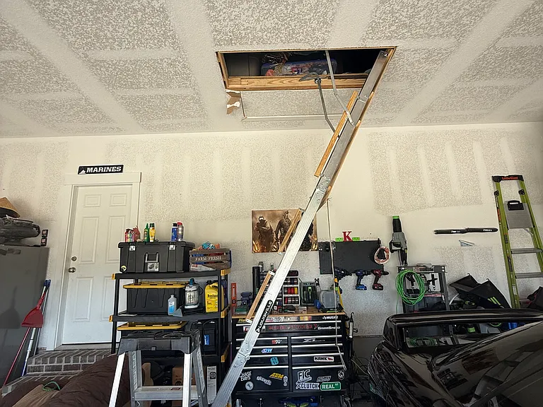 Inside garage
