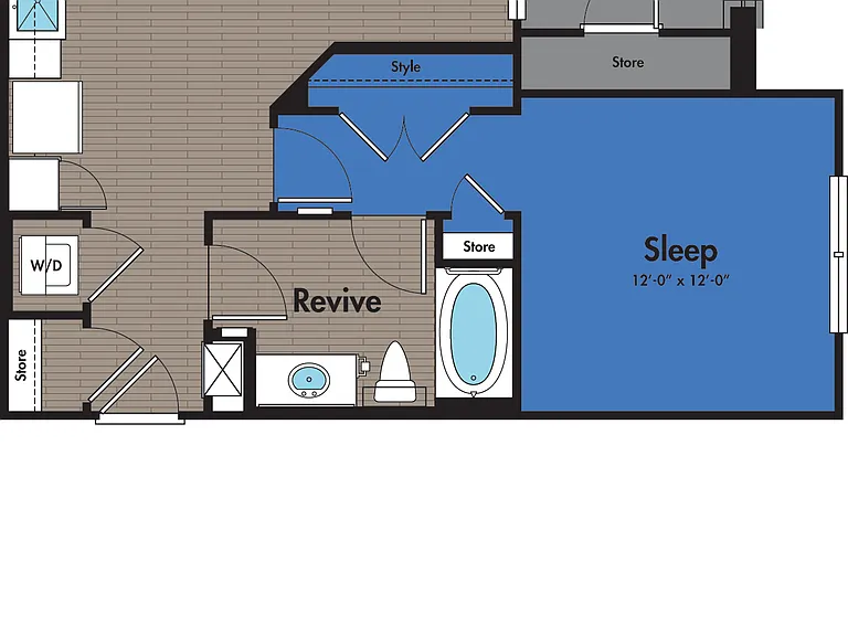 Azure City Living - A3 - 1 Beds - 1 Baths - 683 Sq. ft.