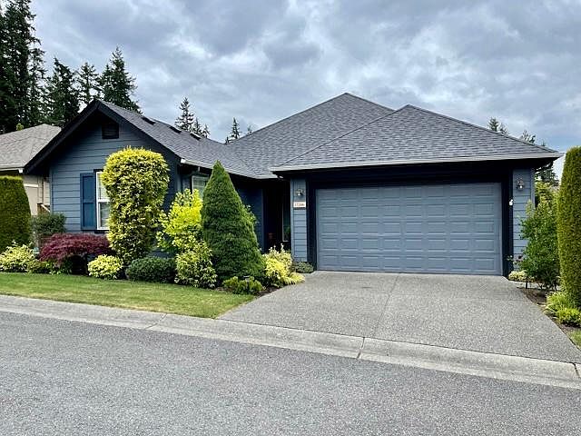 Front of the house with two car garage