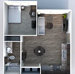 Holleman Crossing A1 1x1 Floor Plan Holleman Crossing A1 1x1 Floor Plan