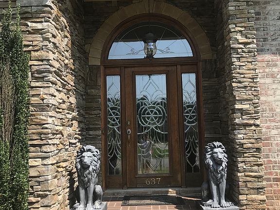 Leaded glass front entry 