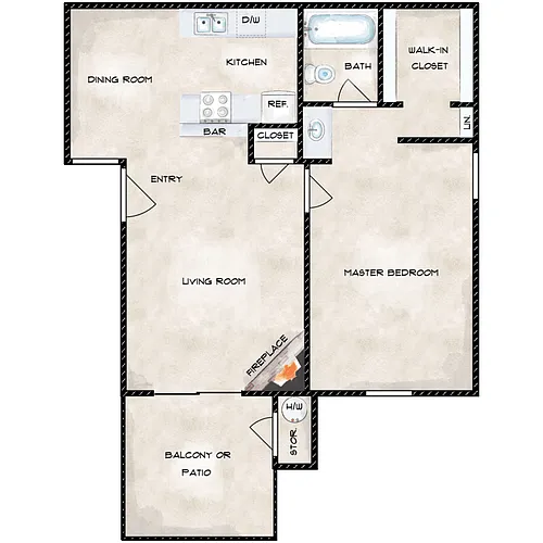 Floor plan 1X1