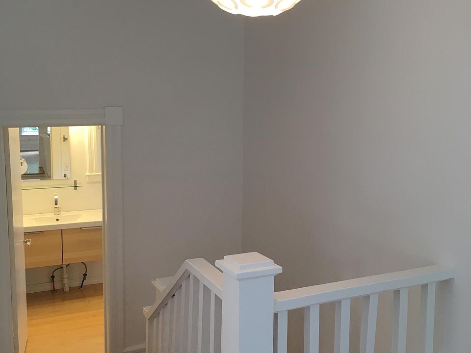 Top of stairs looking down to bathroom