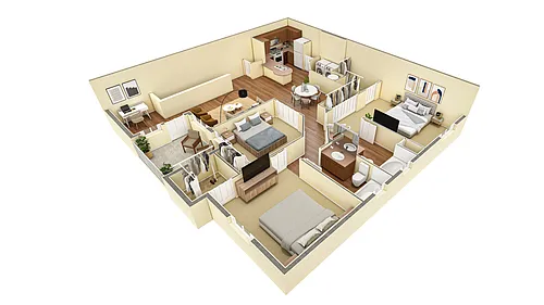 Floor plan 3 BR Grand Overlook