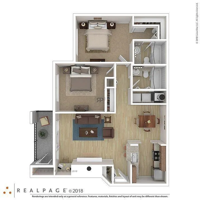 Floor plan Two Bedroom Two Bath
