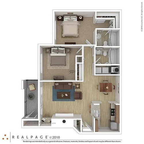 Floor plan Two Bedroom Two Bath