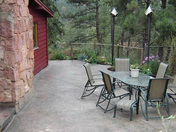 secluded back patio