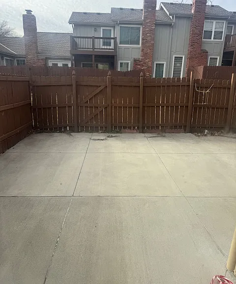 Backed fenced in Patio