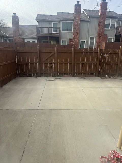 Backed fenced in Patio