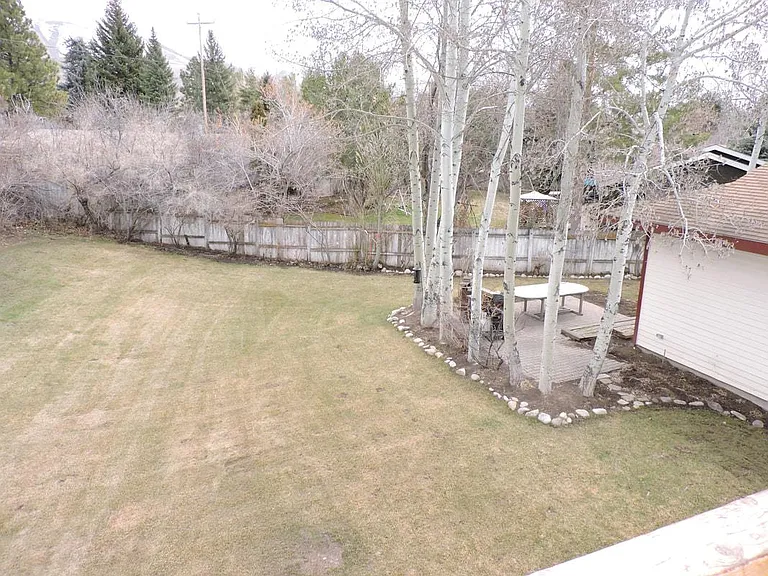 Another view of the backyard and patio area, winter