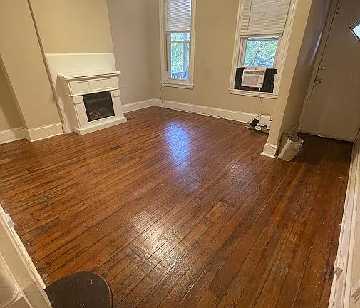 Living room with electric fireplace