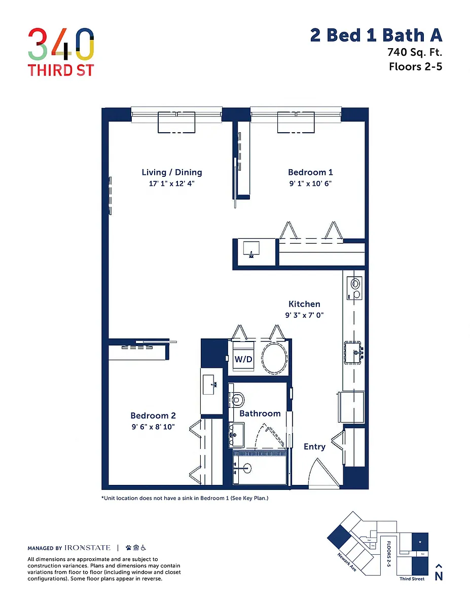 Floor plan 2 Bed 1 Bath A