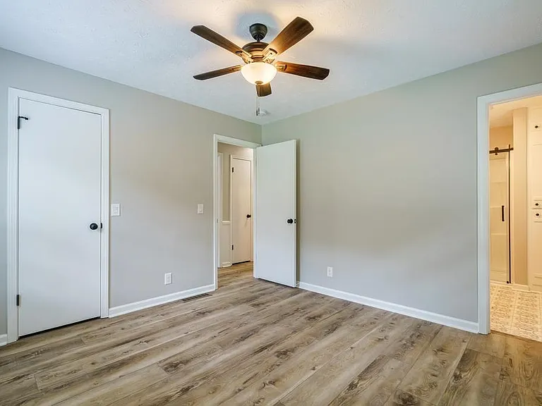 Master bedroom with attached bathroom