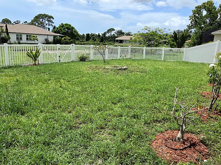 Large fenced yard
