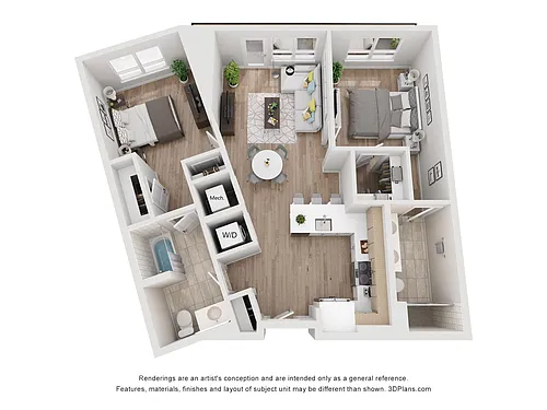 Floor plan Avenue G | 2 Bed/2 Bath-BW-04.1