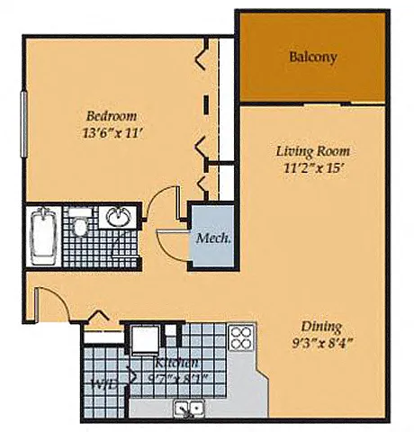 Floor plan 1 Bedroom