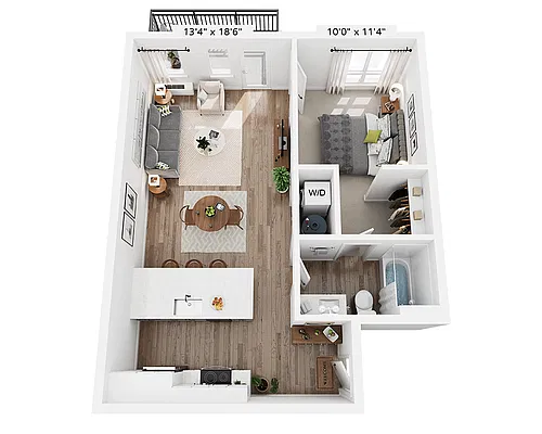 Floor plan One Bedroom - A1C