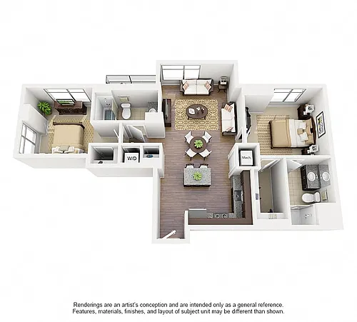 Floor plan 2 Bed/2 Bath-C04