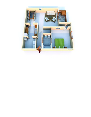 Floor plan 1 Bed 1 Bath