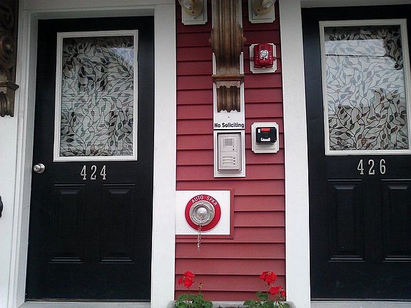 Dedicated Entrance with RIng Thru Call Box/Stained Glass Pri