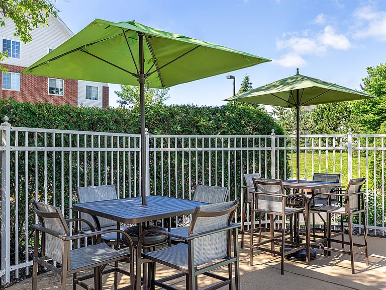 Charming outdoor patio by the pool