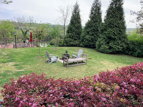 Backyard with deck overlooking the Cumberland River
