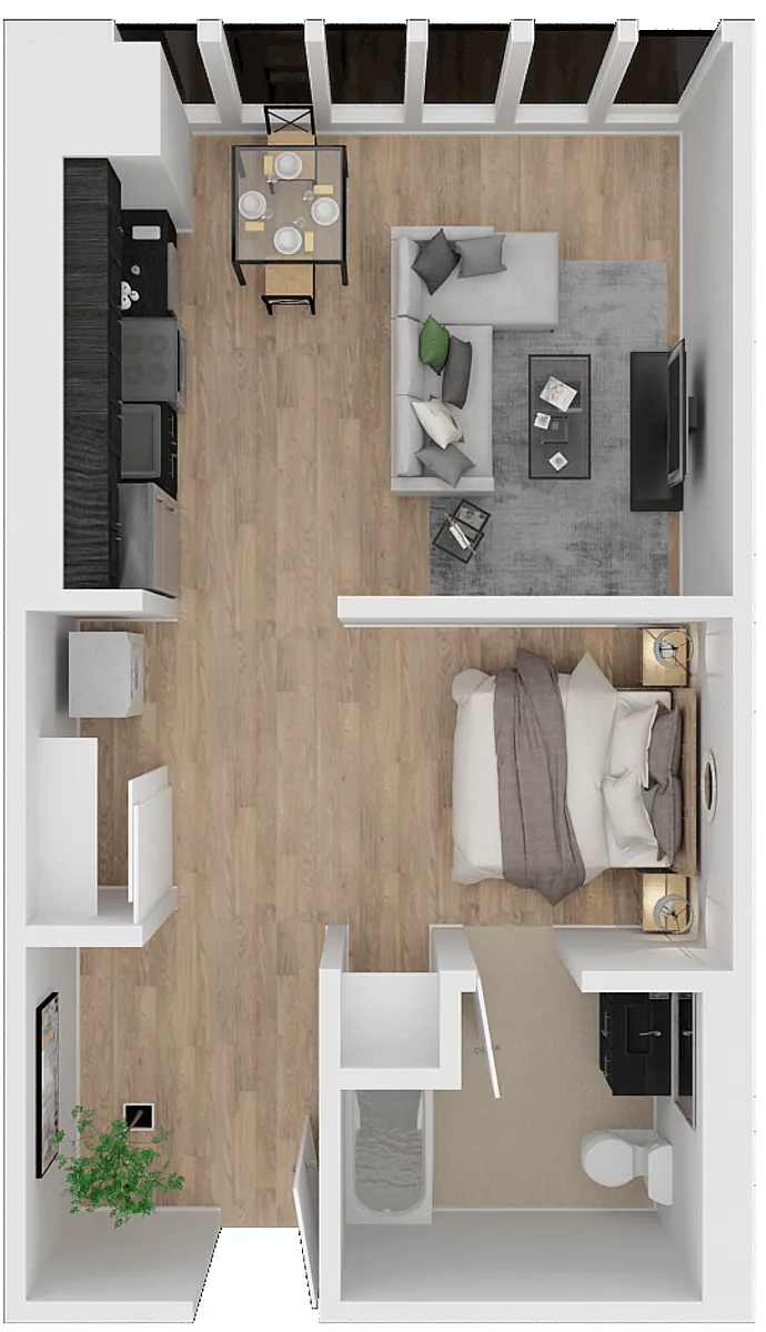 Floor plan Studio G - Income Restricted