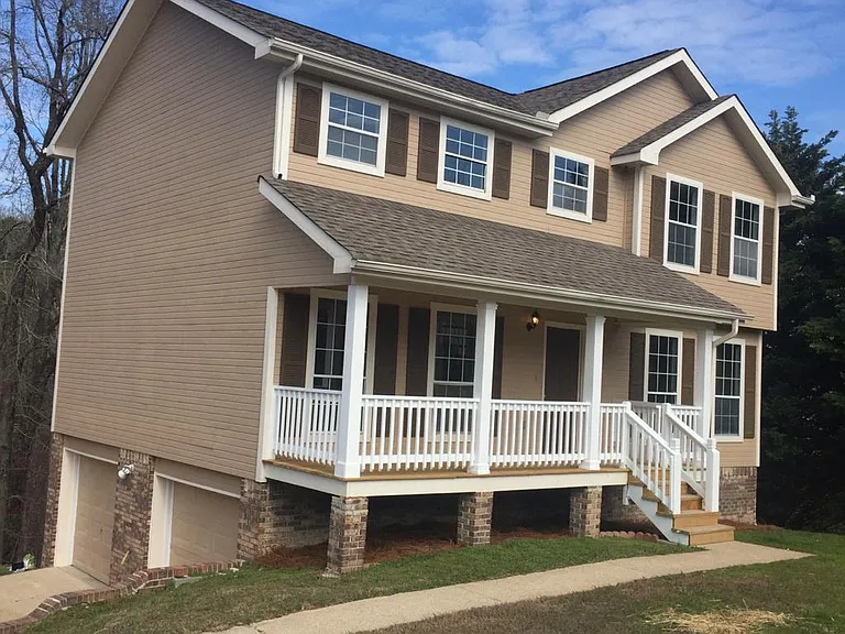 Two car garage and storage basement
