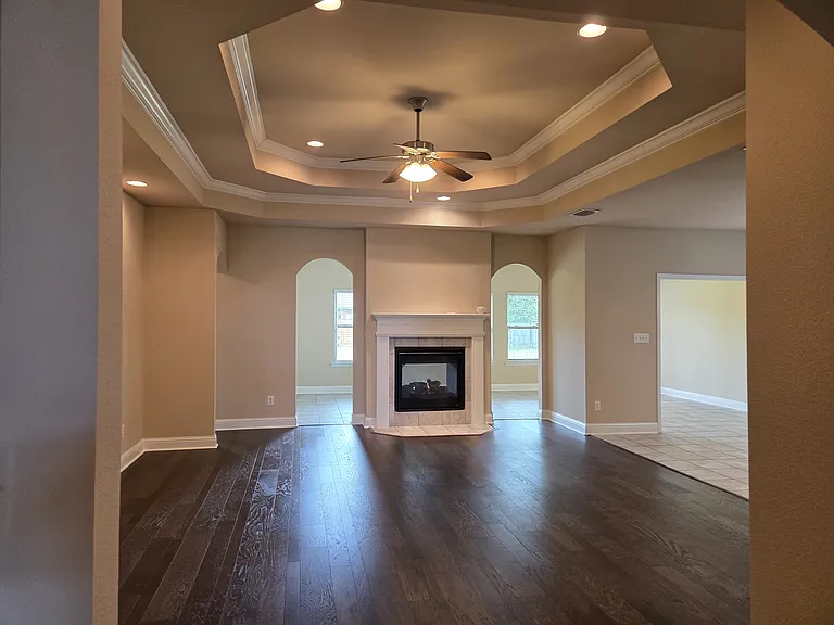 Great Room with double sided fireplace