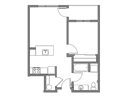Floor plan ONE BEDROOM