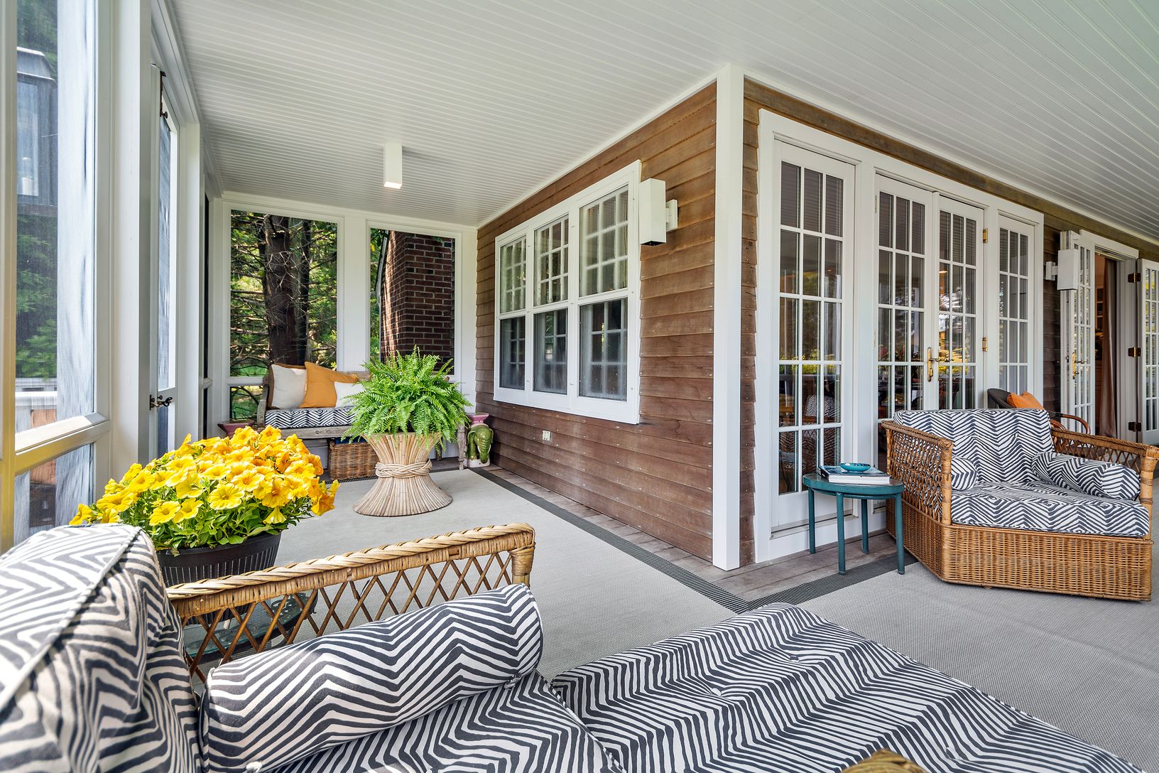 Screened porch relaxation