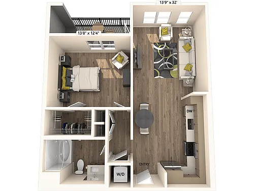 Floor plan A6-FinishII-830sf